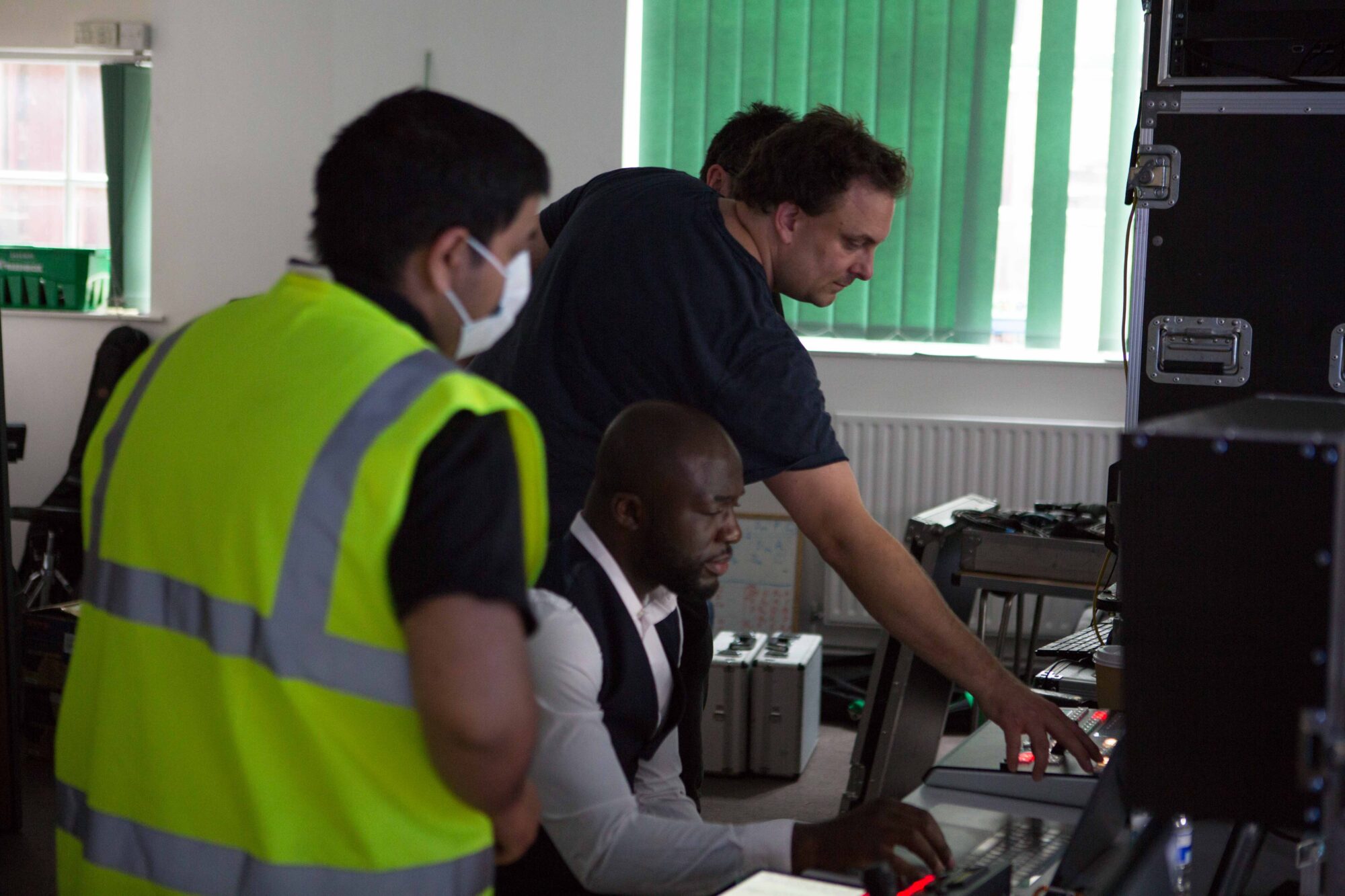 oXyFire Media crew preparing equipment for a corporate event