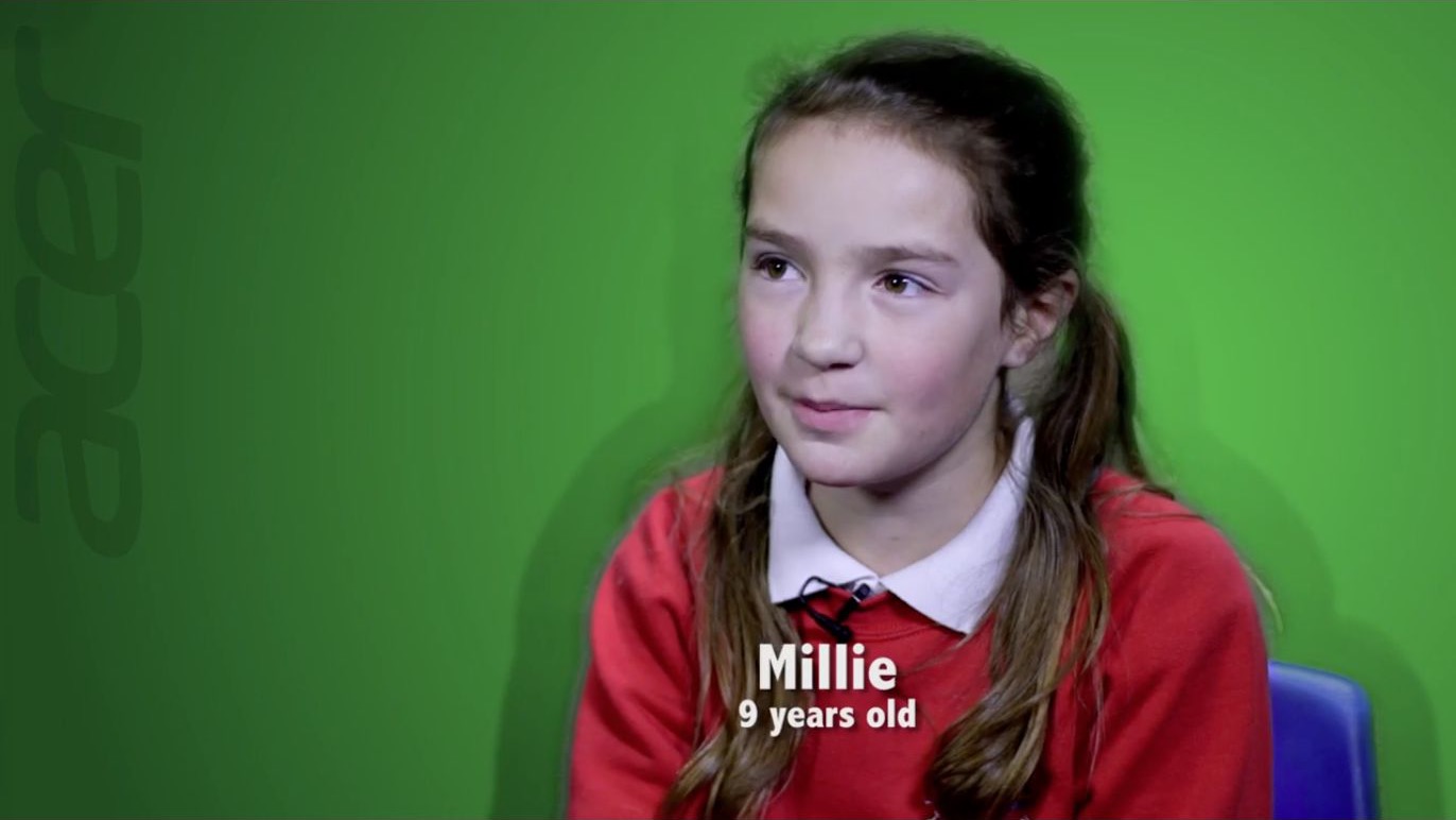 Filey Junior School pupil speaking in the Acer Chromebook case study film