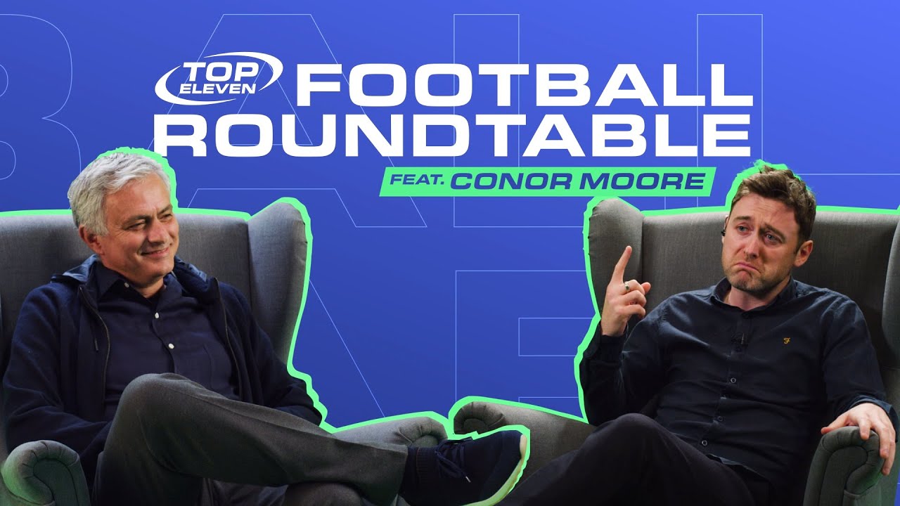 José Mourinho and Conor Moore in the Top Eleven Football Roundtable virtual set