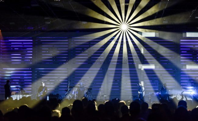 New Order performing at Old Granada Studios during MIF17
